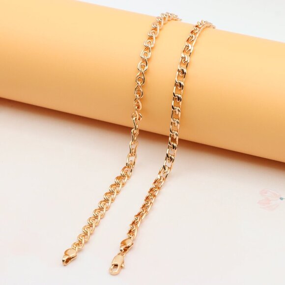 Bold Rose Gold Curb Chain Necklace Polished Statement Piece, XPNL0285 - Picture 10 of 12